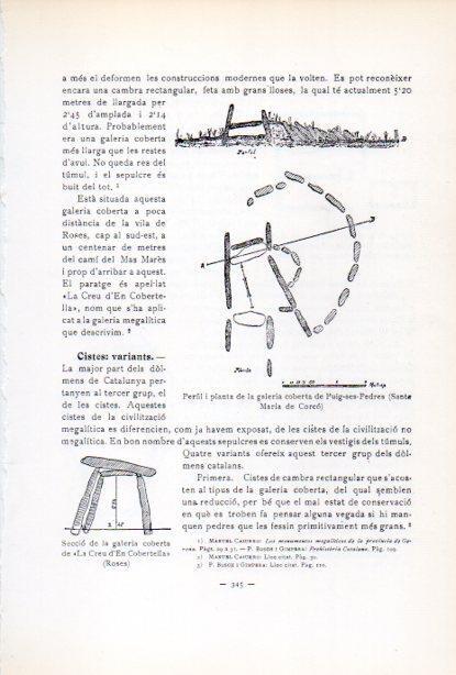 LAMINA V34659: Perfil i planta galeria de Puig-Pedres, Santa Maria de Corco