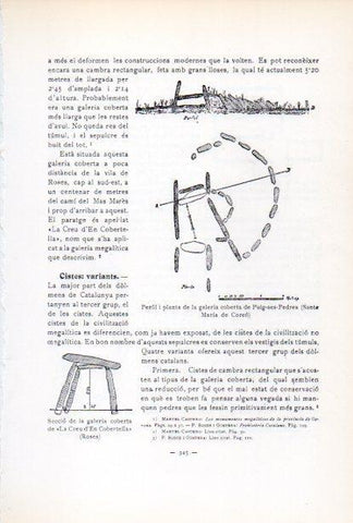LAMINA V34659: Perfil i planta galeria de Puig-Pedres, Santa Maria de Corco