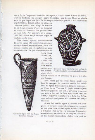 LAMINA V34726: Ceramica egea, vas de Gurnia i vas Palau de Faestos
