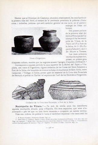 LAMINA V34713: Vasos d'Argentona i ceramica de la Cova dels Encants
