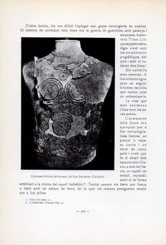 LAMINA V34722: Cuirassa iberica de bronze de Les Ferreres, Calaceit