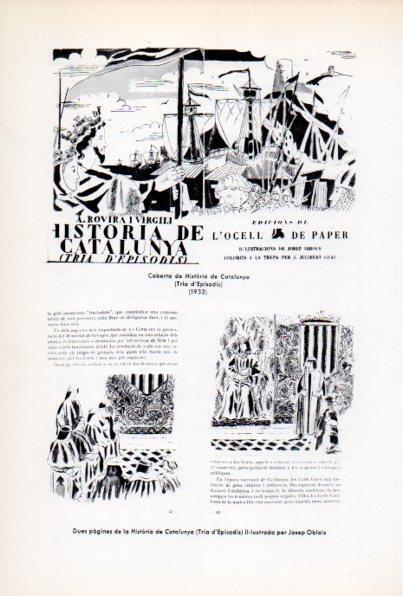 LAMINA V34635: Dues pagines de la Historia de Catalunya il.lustrada per Josep Obiols