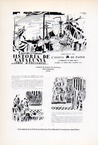 LAMINA V34635: Dues pagines de la Historia de Catalunya il.lustrada per Josep Obiols