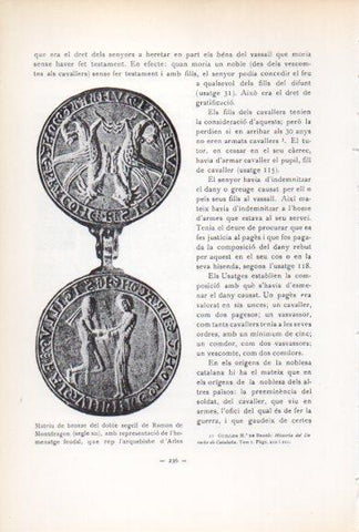 LAMINA V34569: Doble segell de Ramon de Montdragon segle XII