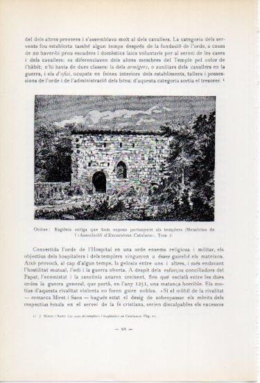 LAMINA V34531: Orrius esglesia, Memories de l'Associacio d'Excursions Catalana