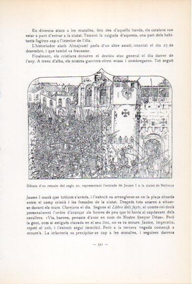 LAMINA V34610: Jaume I entrant a la ciutat de Mallorca, dibuix retaule segle XV