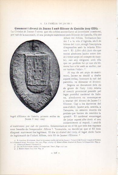 LAMINA V34612: Segell d'Elionor de Castella any 1223