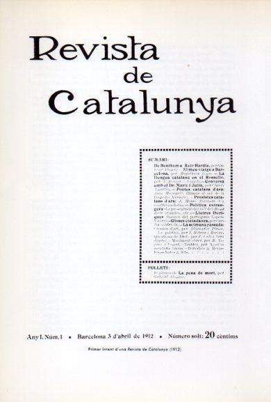 LAMINA V34614: Portada primer intent d'una Revista de Catalunya 1912