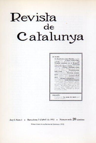 LAMINA V34614: Portada primer intent d'una Revista de Catalunya 1912