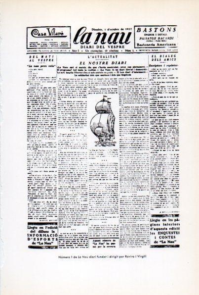 LAMINA V34624: Portada de La Nau fundat i dirigit per Rovira i Virgili  numero 1