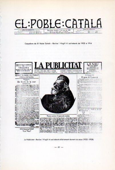 LAMINA V34625: Portada La Publicitat col.laboracio diaria de Rovira i Virgili entre 1922 i 1928