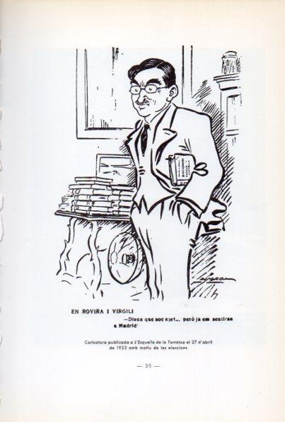 LAMINA V34627: Caricatura de Rovira i Virgili a l'Esquella de la Torratxa 27 abril 1923