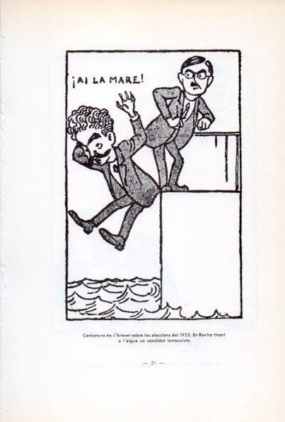 LAMINA V34629: Rovira i Virgili i candidat lerrouxista, caricatura de l'Estevet 1923