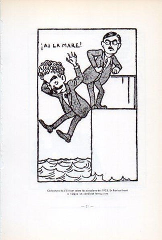 LAMINA V34629: Rovira i Virgili i candidat lerrouxista, caricatura de l'Estevet 1923