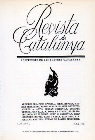 LAMINA V34634: La Revista de Catalunya, epoca de la Institucio de Les Lletres Catalanes 1938