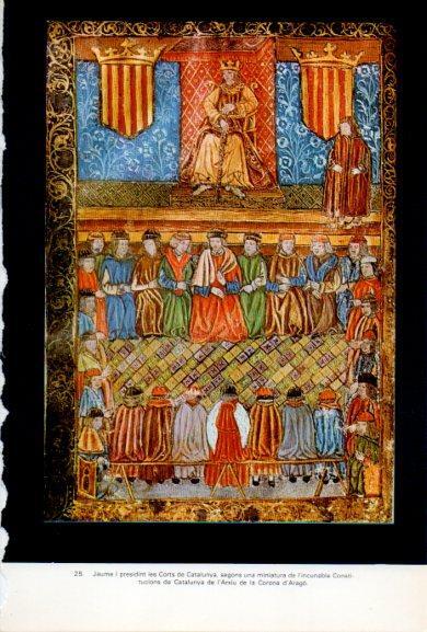LAMINA V34600: Jaume I, miniatura de l'incunable Constitucions de Catalunya
