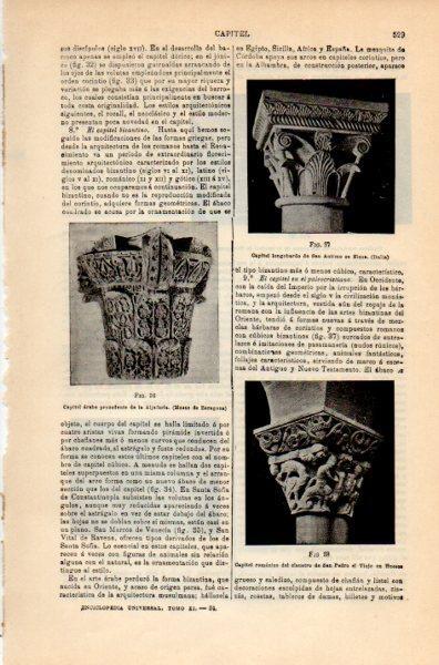 LAMINA V35136: Capitel arabe y romanico