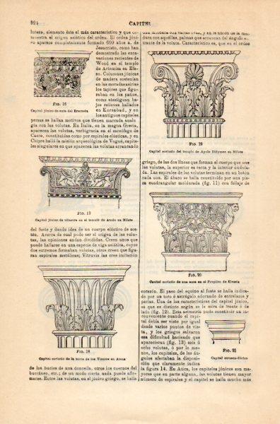 LAMINA V35138: Capitel jonico y corintio