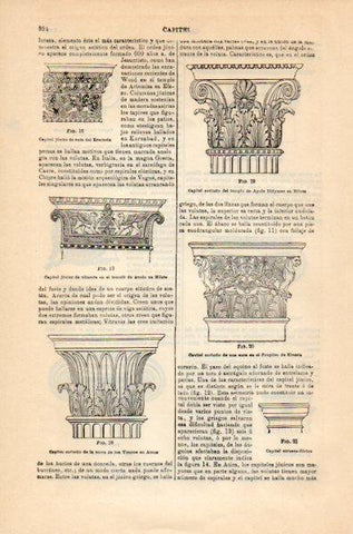 LAMINA V35138: Capitel jonico y corintio