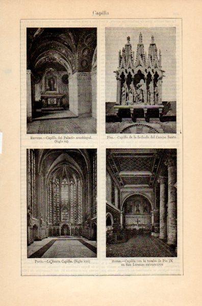 LAMINA V35127: Capilla en Ravena Pisa Paris y Roma
