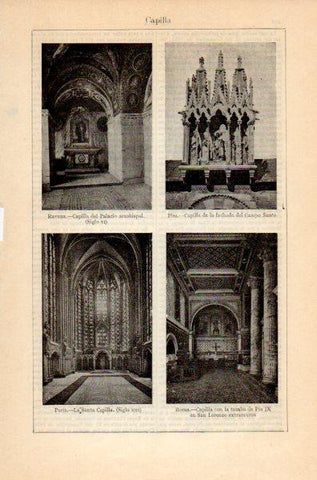 LAMINA V35127: Capilla en Ravena Pisa Paris y Roma