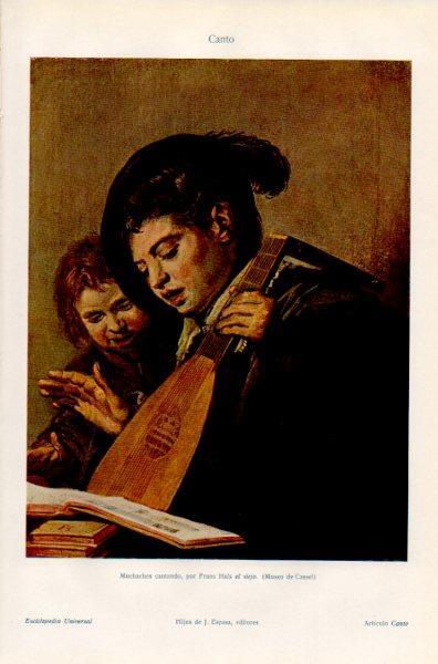 LAMINA V35124: Muchachos cantando por Frans Hals el viejo