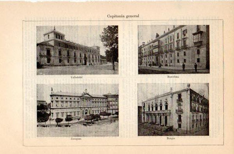 LAMINA V35144: Capitania general de Valladolid Zaragona Barcelona y Burgos