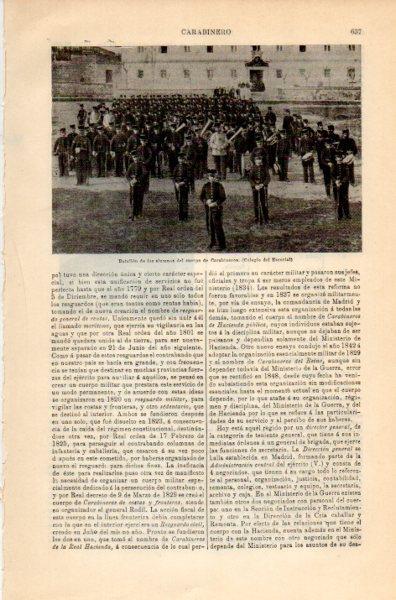 LAMINA V35168: Batallon de alumnos de Carabineros en El Escorial