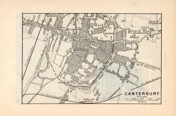 LAMINA V35149: Plano de Canterbury, Inglaterra