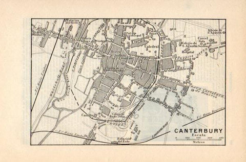 LAMINA V35149: Plano de Canterbury, Inglaterra