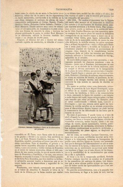 LAMINA V35065: Chamaco, Antonio Ordoñez y Litri 