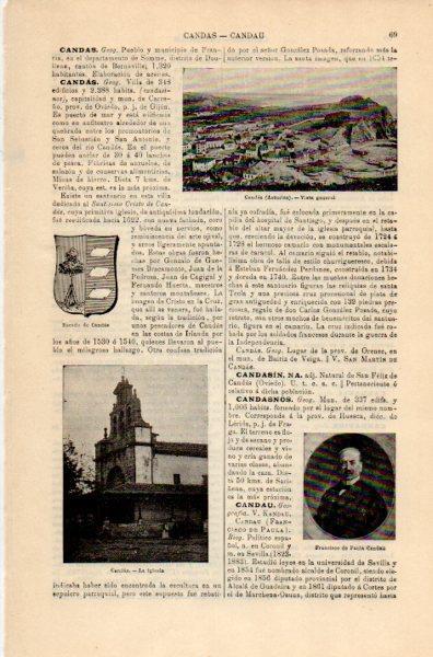 LAMINA V35061: Vista e iglesia en Candas, Asturias