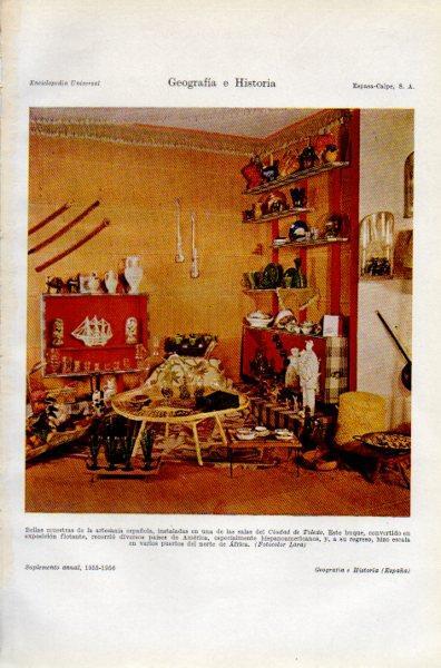 LAMINA V35056: Sala del buque Ciudad de Toledo con artesania española