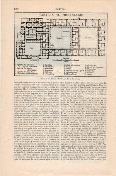 LAMINA V35054: Planta de la Cartuja de Montalegre en Tiana, Barcelona