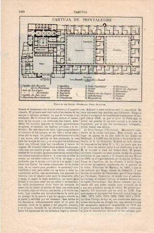 LAMINA V35054: Planta de la Cartuja de Montalegre en Tiana, Barcelona