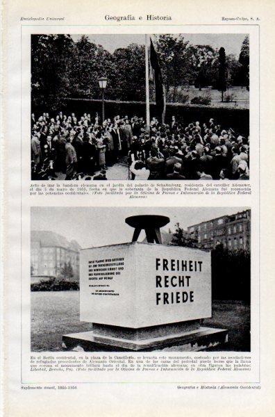 LAMINA V35053: Jardin del palacio de Schaumburg en mayo 1956 y plaza de la Cancilleria, Berlin