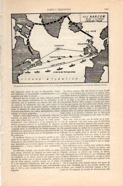 LAMINA V35070: Mapa proyecto red mundial de television NARCOM