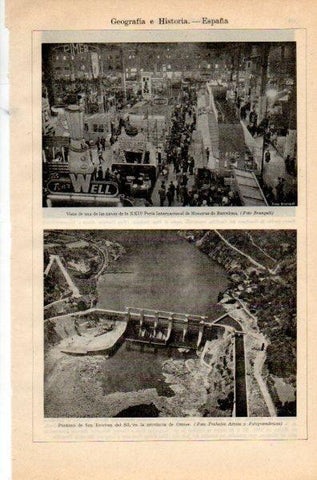 LAMINA V35051: XXIV Feria de Muestras de Barcelona y Pantano de San Esteban del Sil