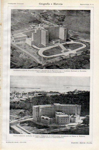 LAMINA V35052: Residencia Francisco Franco en Barcelona y Residencia en Palma de Mallorca
