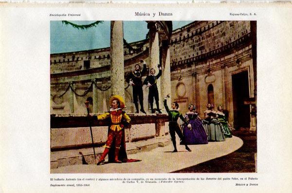 LAMINA V35088: Bailarin Antonio en Sonatas del padre Soler, Palacio Carlos V Granada