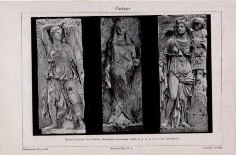 LAMINA V35281: Estatuas descubiertas en Cartago