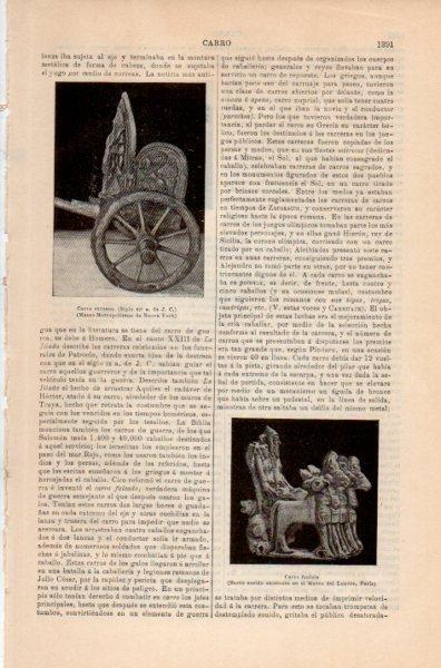 LAMINA V35269: Carro etrusco y fenicio