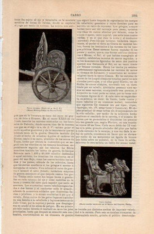 LAMINA V35269: Carro etrusco y fenicio
