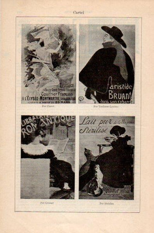 LAMINA V35308: Cartel por Cheret, Toulouse-Lautrec, Grosset y Steinlen