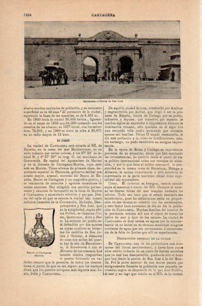 LAMINA V35303: Puerta de San Jose en Cartagena