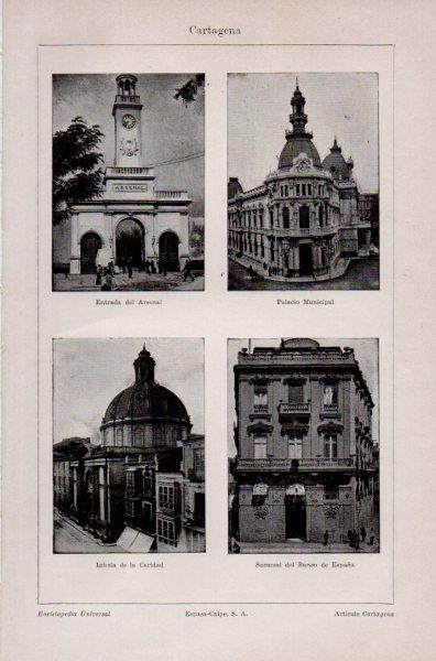 LAMINA V35301: Palacio Municipal Iglesia de la Caridad y Banco de España en Cartagena