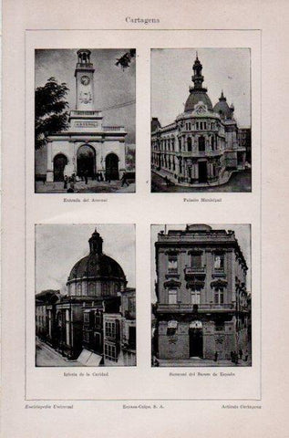 LAMINA V35301: Palacio Municipal Iglesia de la Caridad y Banco de España en Cartagena