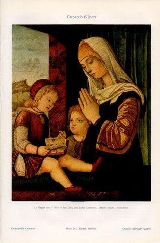 LAMINA V35296: La Virgen con el Niño y San Juan por V. Carpaccio