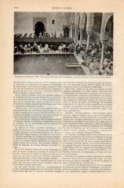 LAMINA V35038: Festival de Granada de 1955 en patio de los Arrayanes