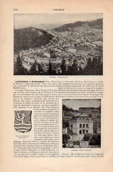 LAMINA V35249: Vista y Teatro en Carlsbad, Bohemia